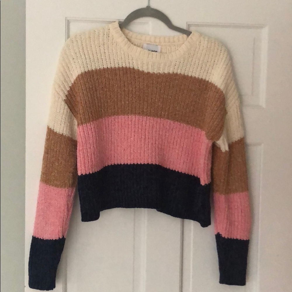 Brand New!  Soft knit, multi stripe sweater